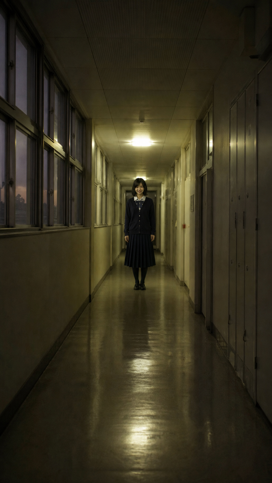 廊下の笑顔
