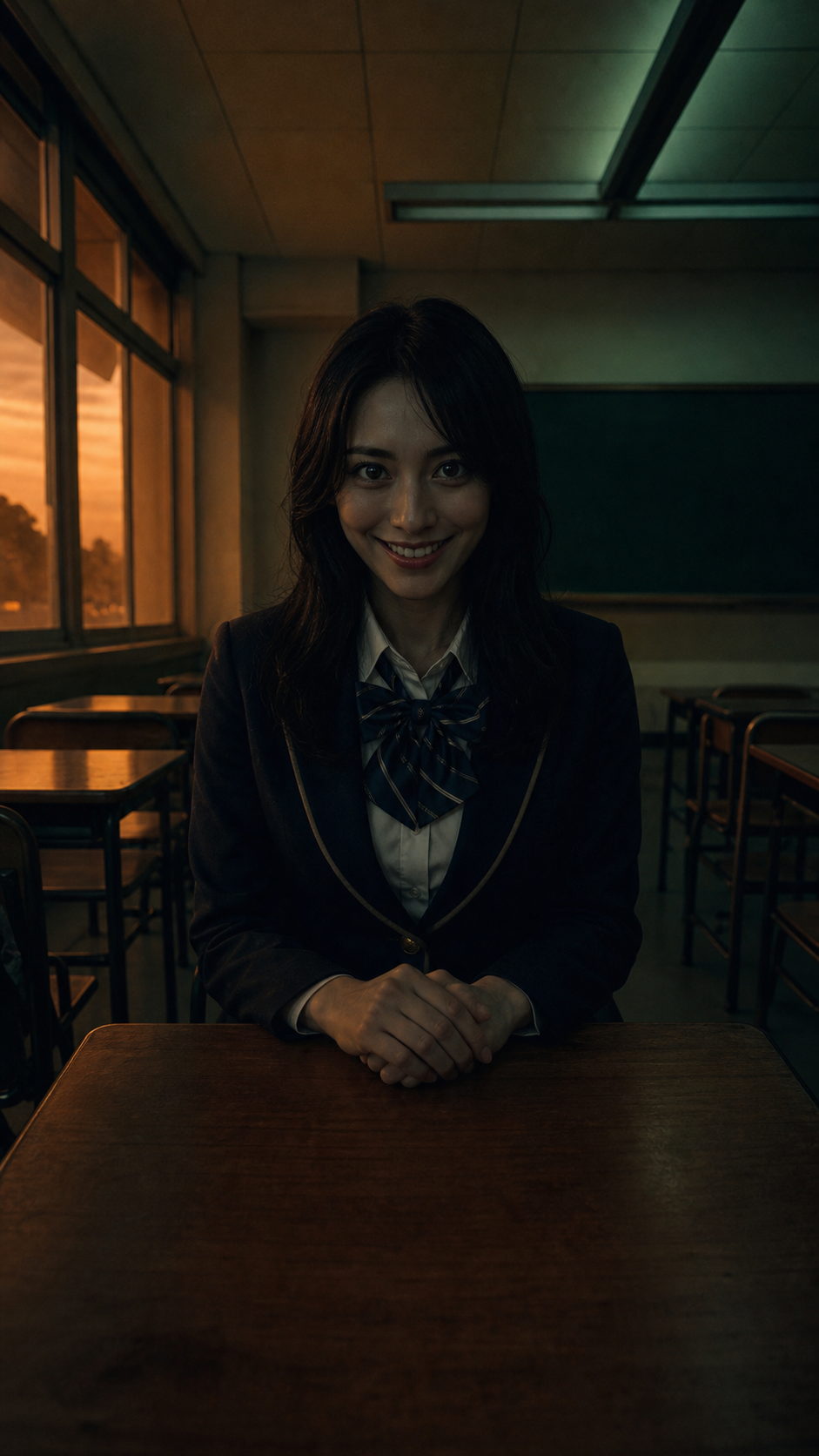 机の笑顔