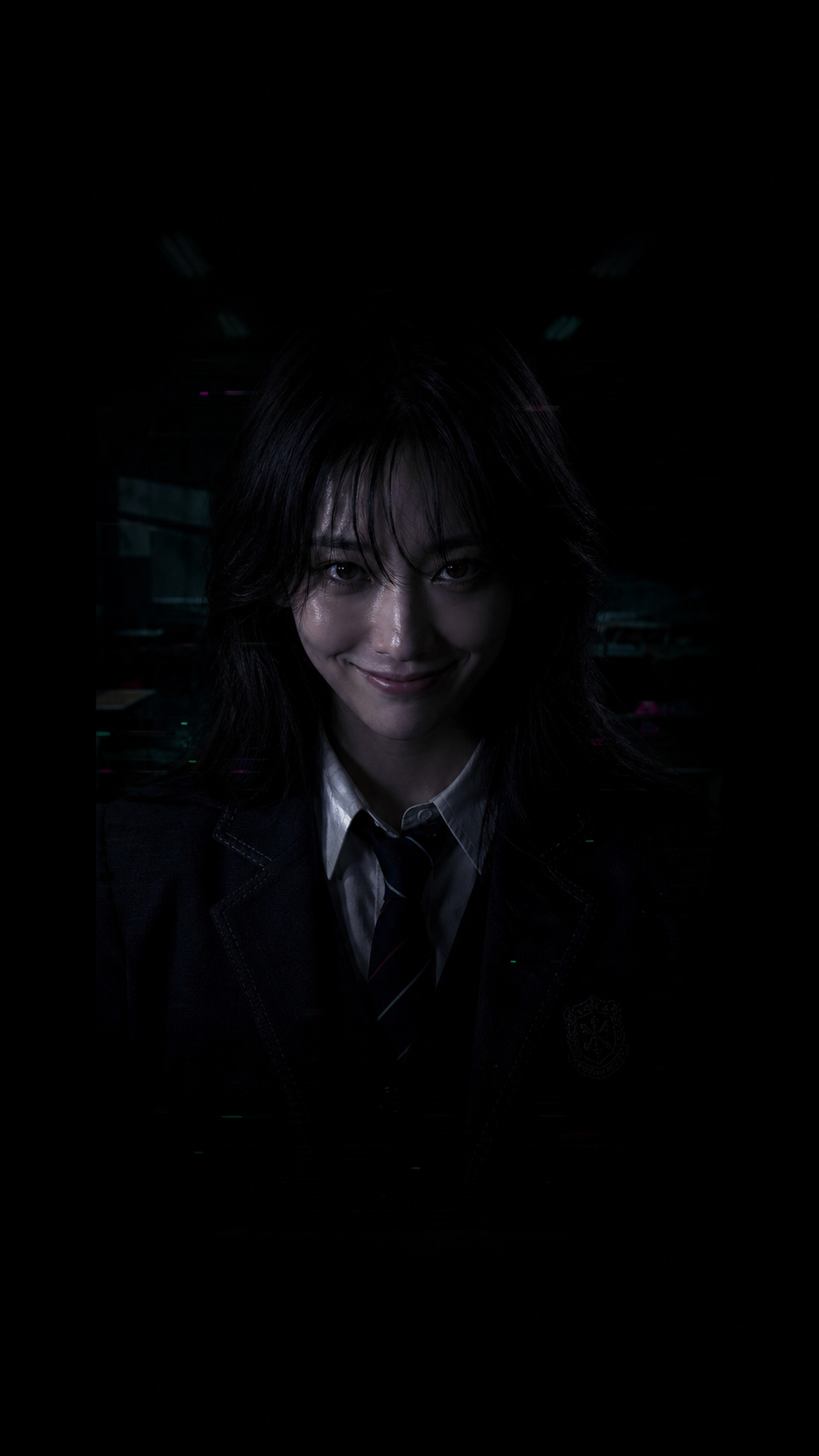 笑顔が画面に迫る